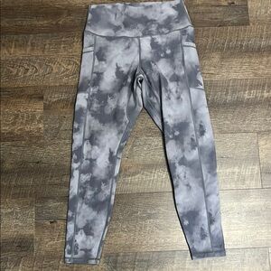 Gray Tie-Dye womens Leggings